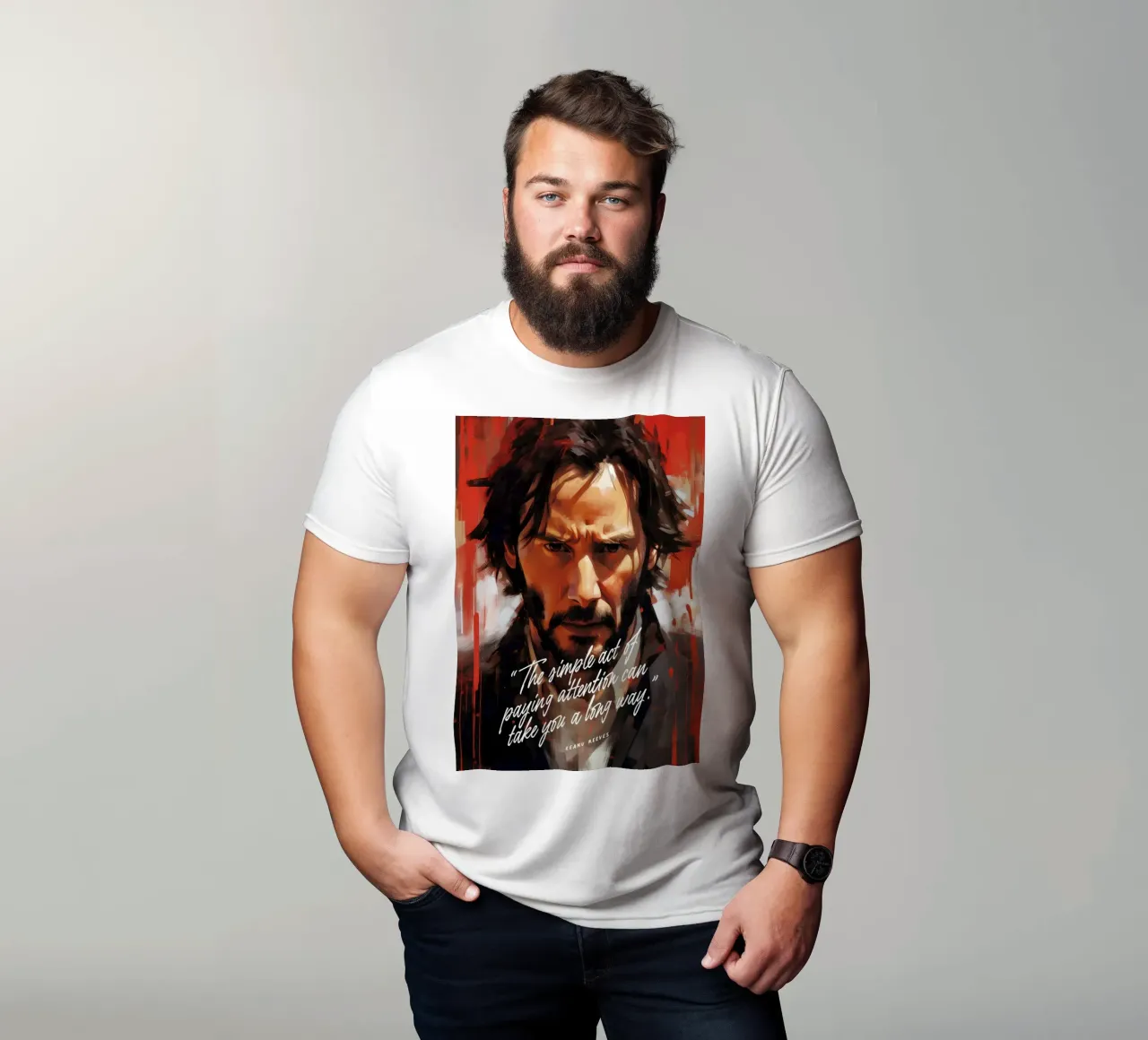 Keanu Reeves Art Quote t-shirt da Lootprint