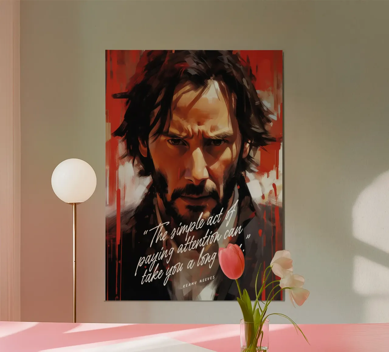 Keanu Reeves Art Quote alluminio dibond da Lootprint