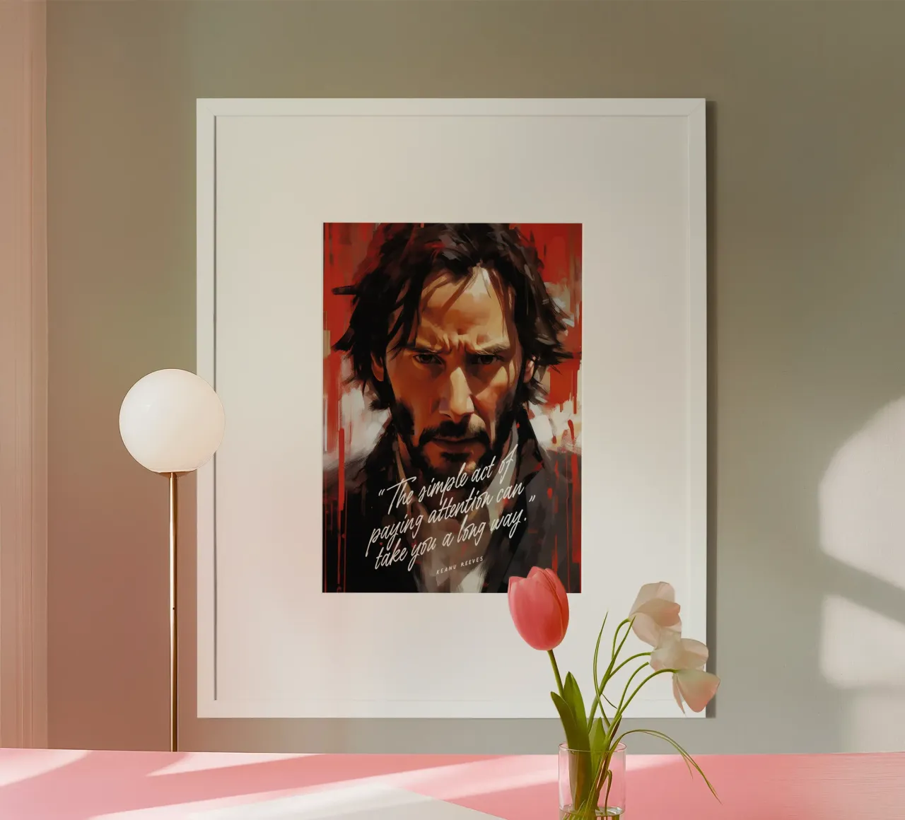 Keanu Reeves Art Quote poster con telaio in alluminio da Lootprint