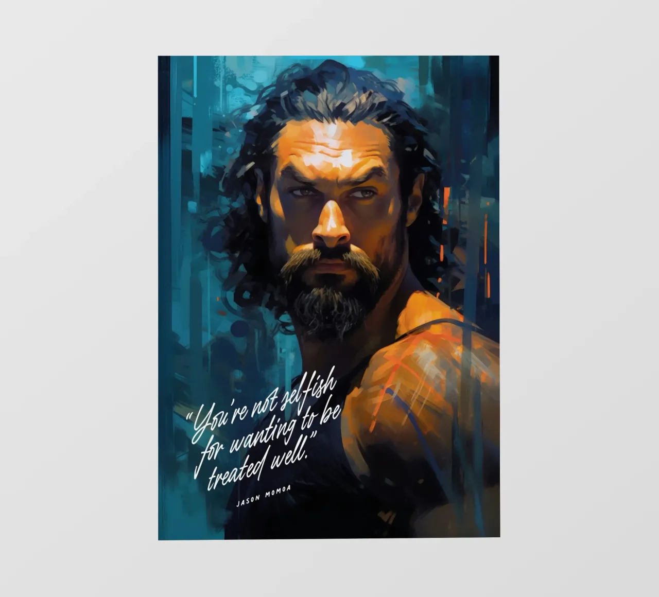 Jason Momoa Art Quote pellicola backlit da Lootprint