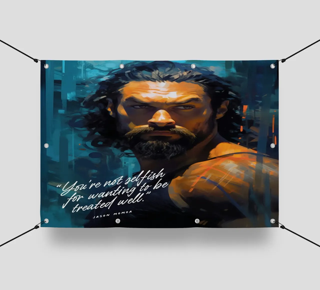 Jason Momoa Art Quote telo in pvc da Lootprint
