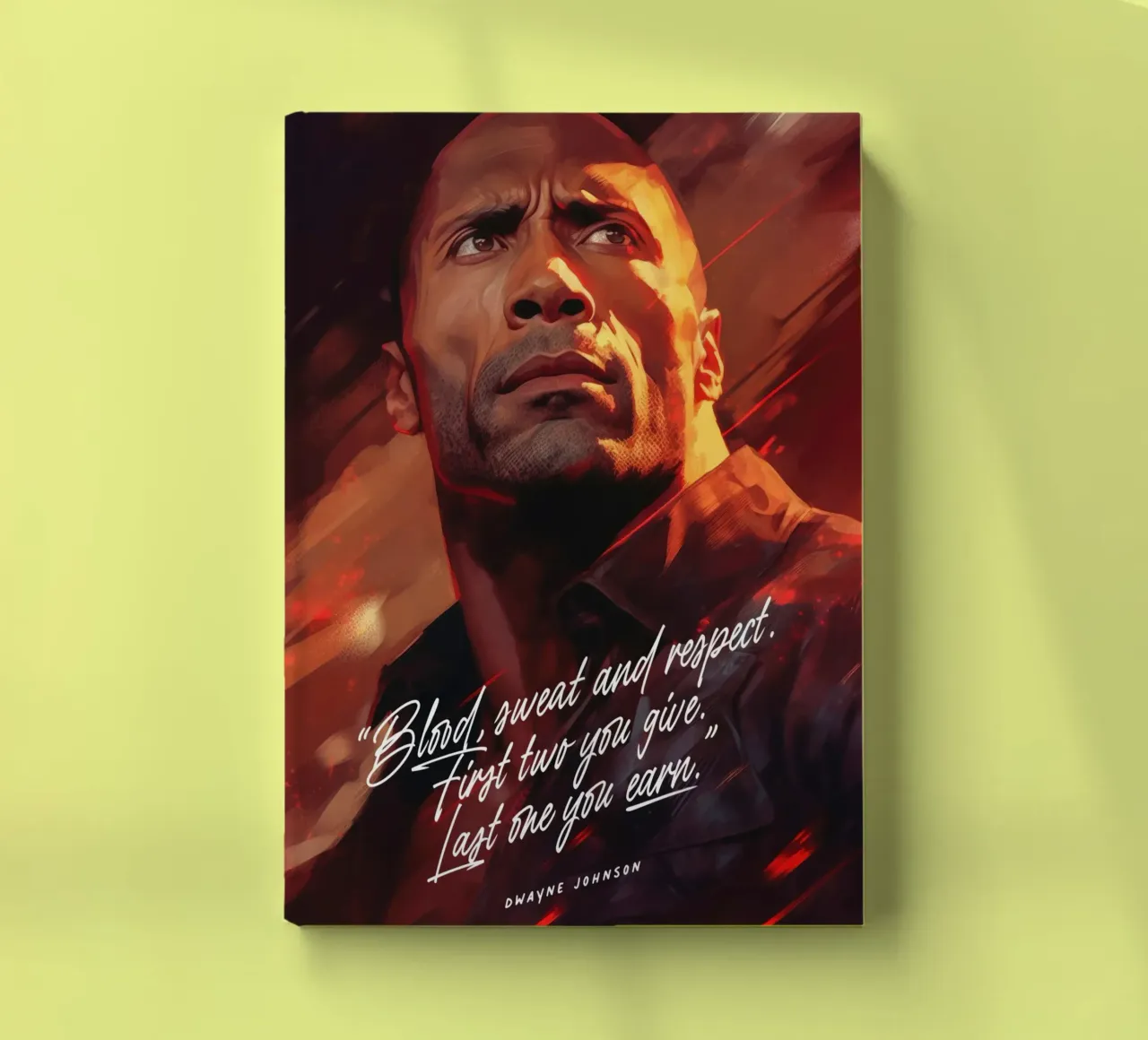 Dwayne Johnson Art Quote notebook by Lootprint