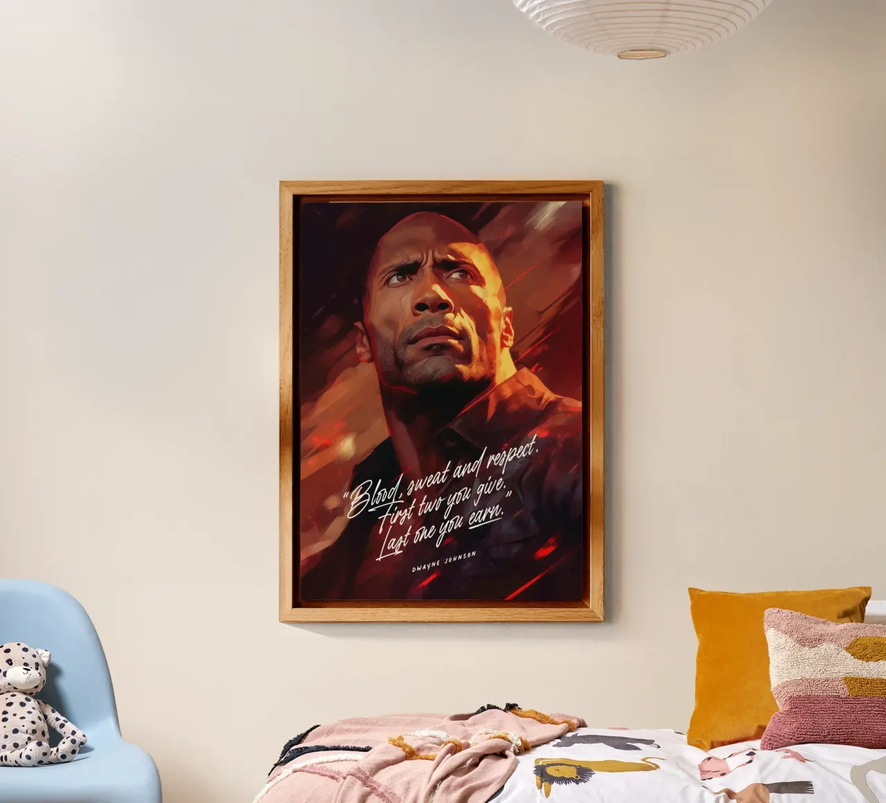 Dwayne Johnson Art Quote alluminio dibond da Lootprint