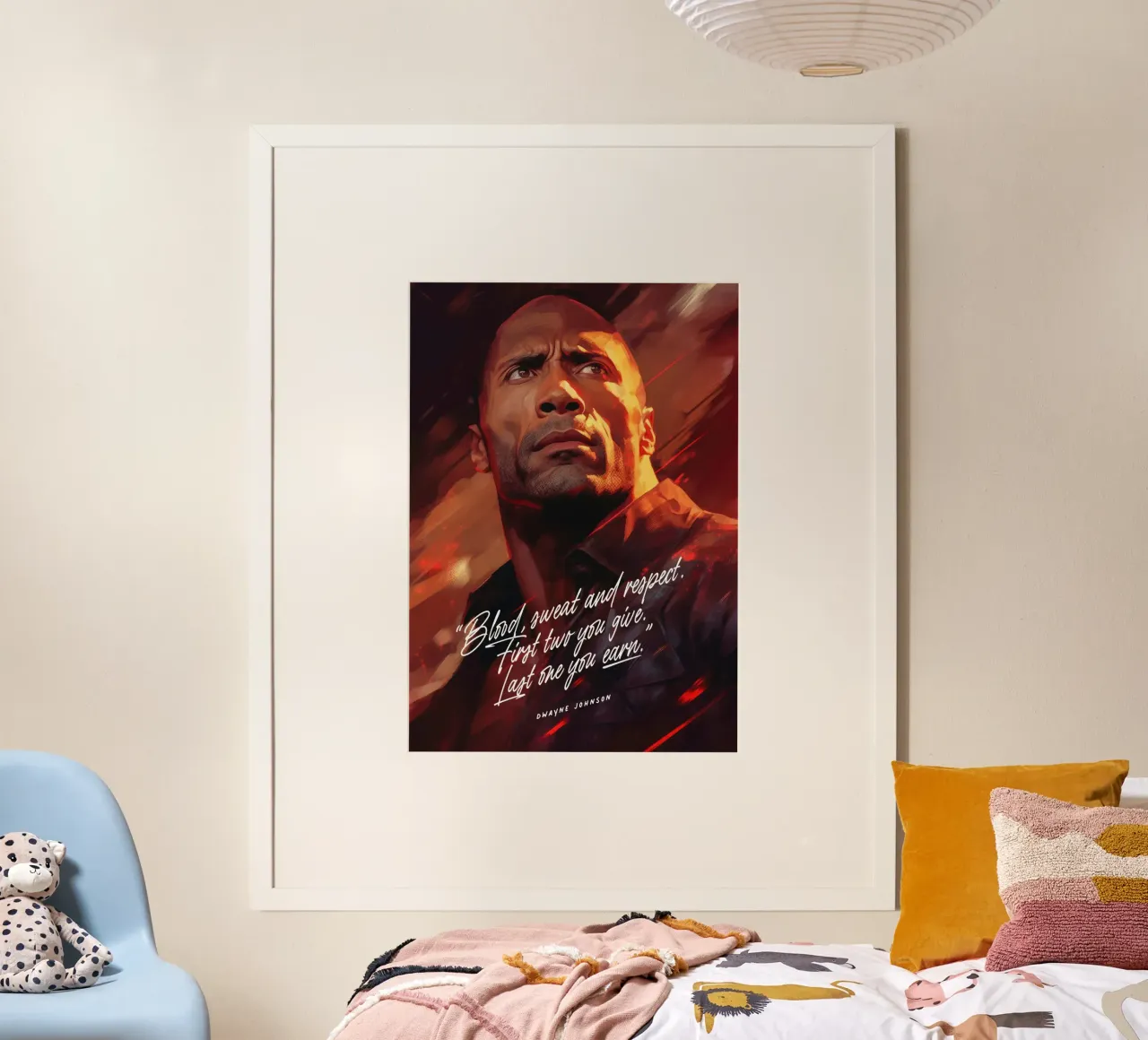 Dwayne Johnson Art Quote carta hahnemühle da Lootprint