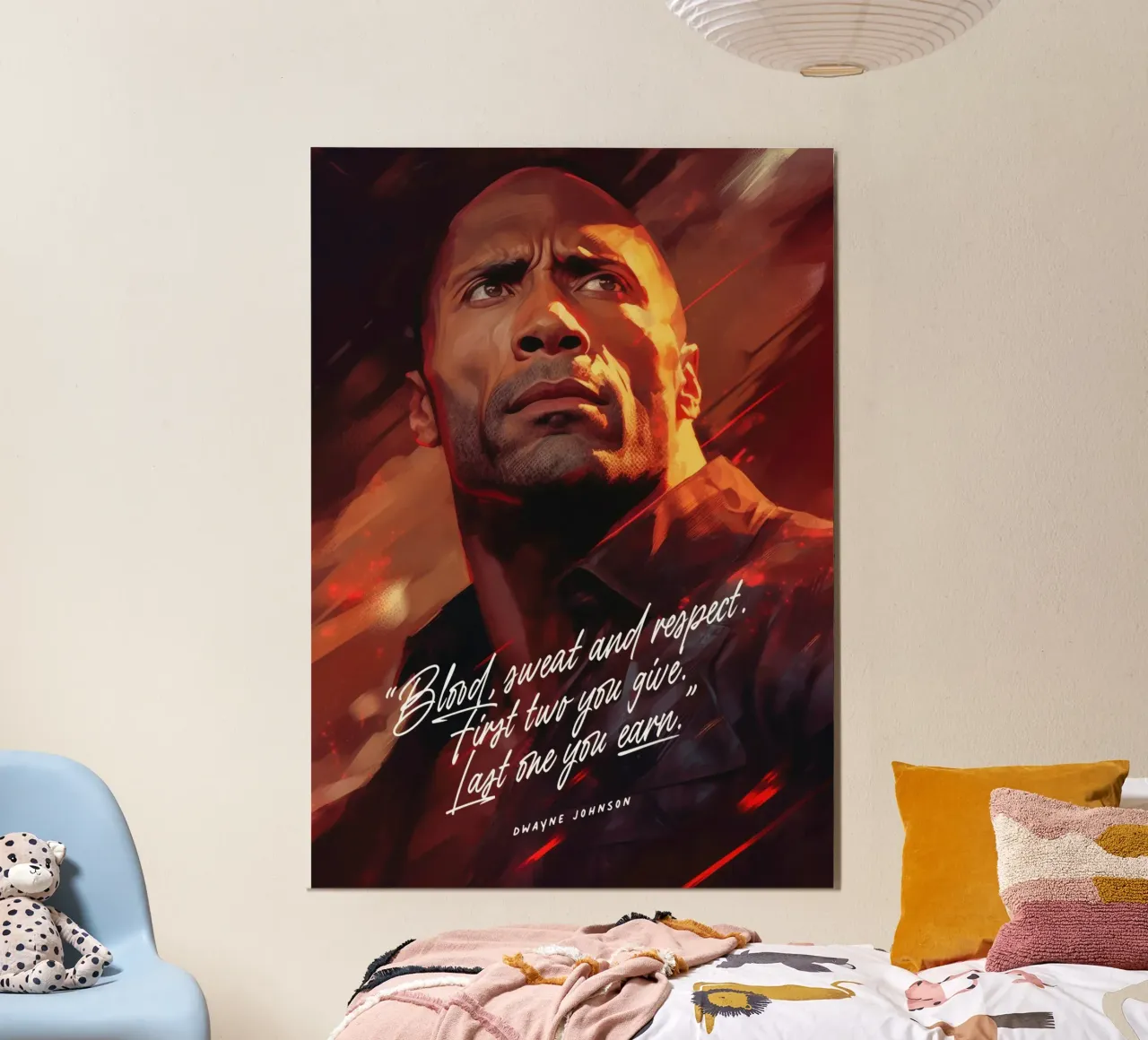 Dwayne Johnson Art Quote carta hahnemühle da Lootprint