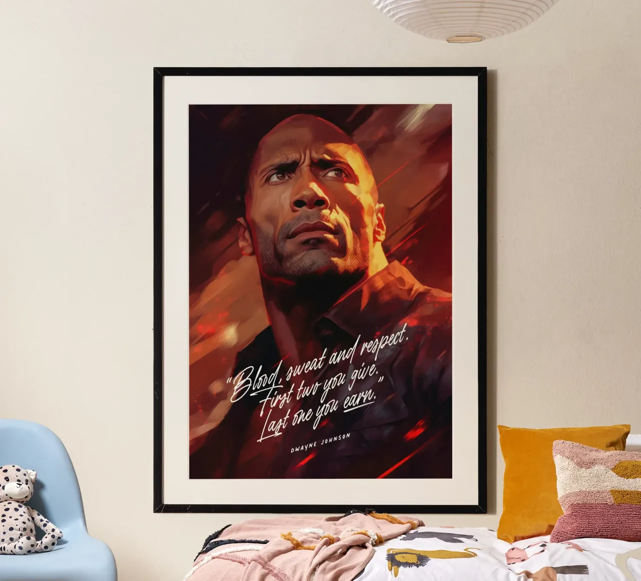 Dwayne Johnson Art Quote carta hahnemühle da Lootprint