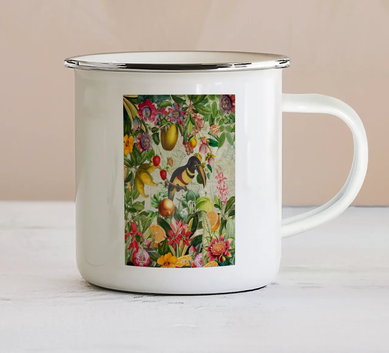 Paraíso en flor taza de esmalte de Vintage World - Uta Naumann
