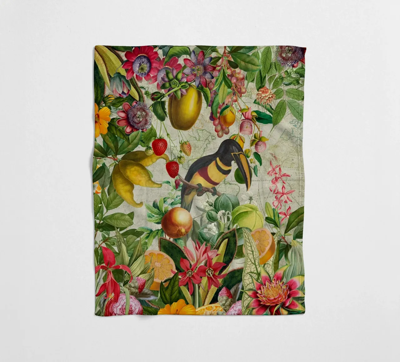 Paradiso in fiore coperta in pile da Vintage World - Uta Naumann