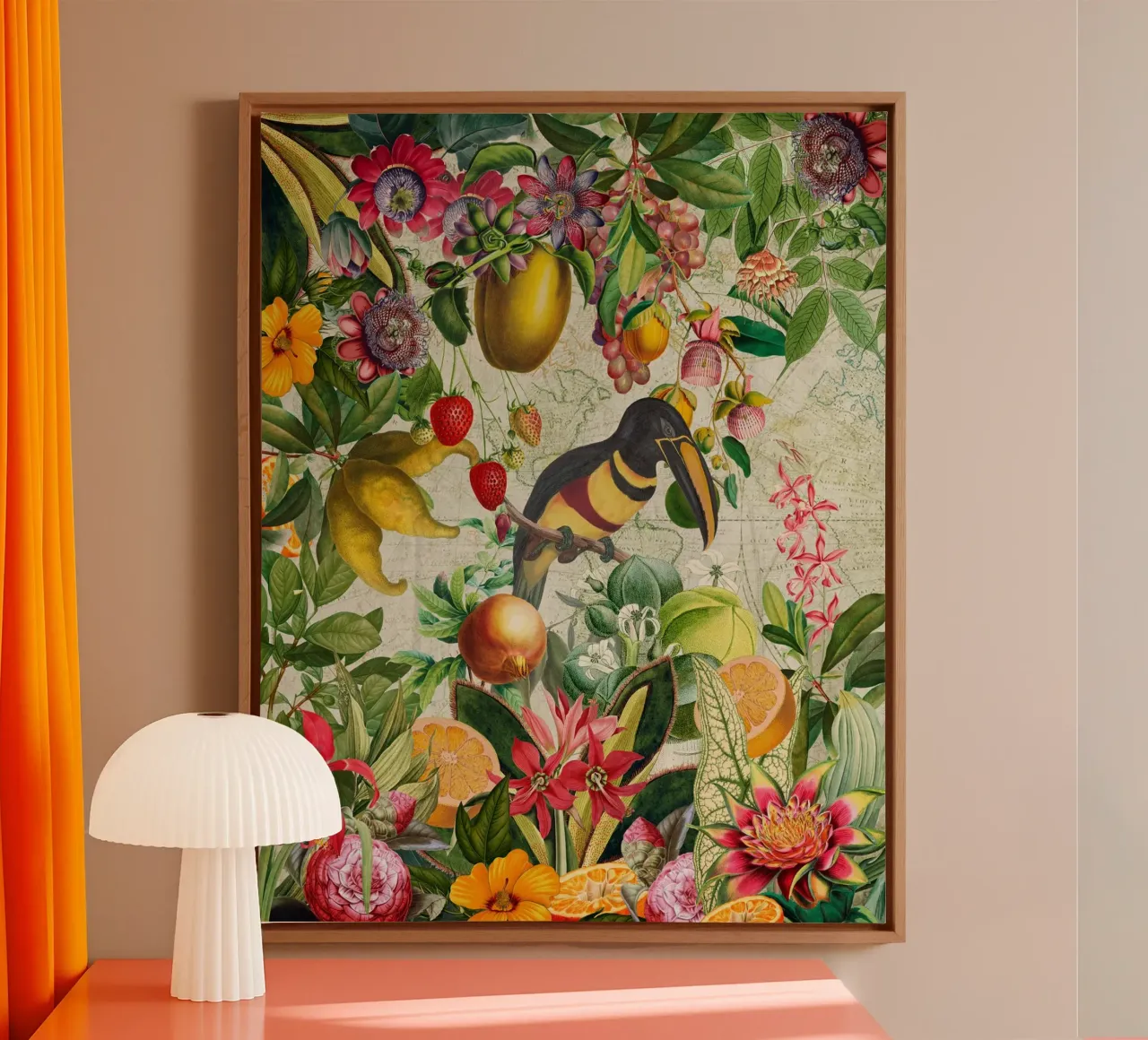 Paradiso in fiore tela con Cornice a cassetta da Vintage World - Uta Naumann