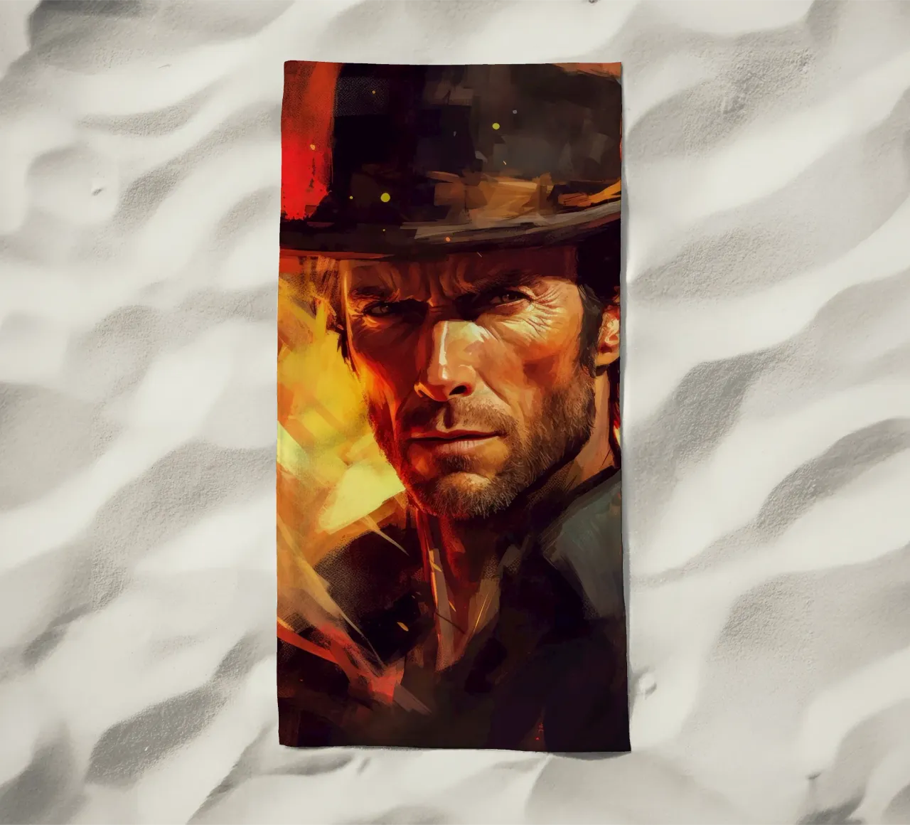 Clint Eastwood Art Quote beach towel by Lootprint