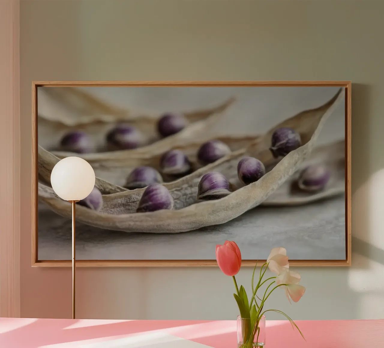 Purple Peas No 3 canvas by treechild