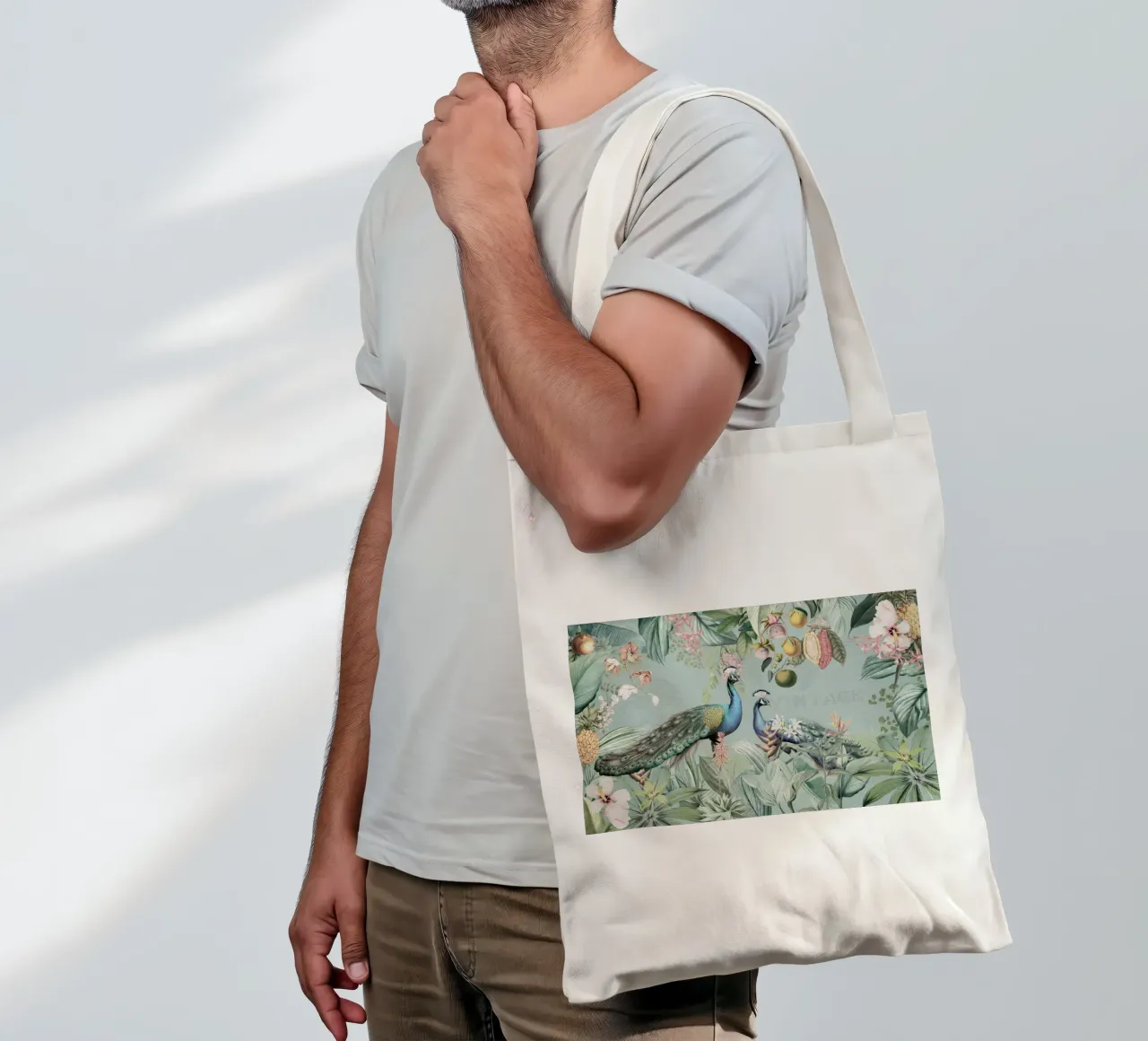 Piume esotiche in paradiso borsa in juta da Vintage World - Uta Naumann