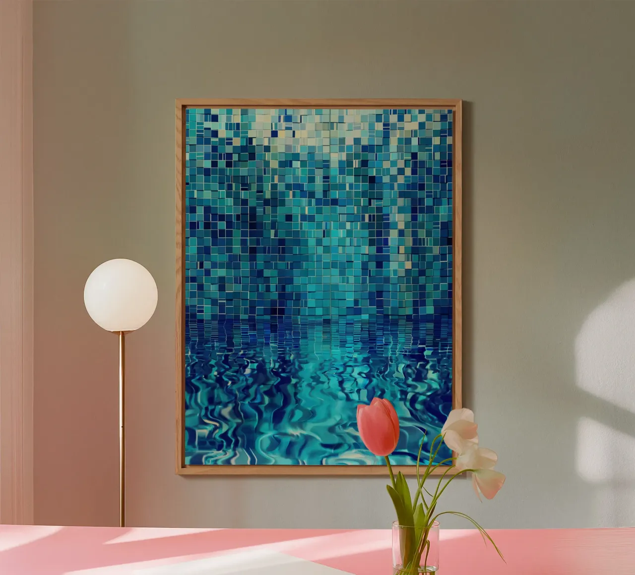 50 Shades Of Blue - Shower curtain and towel alu-dibond by Autofocus