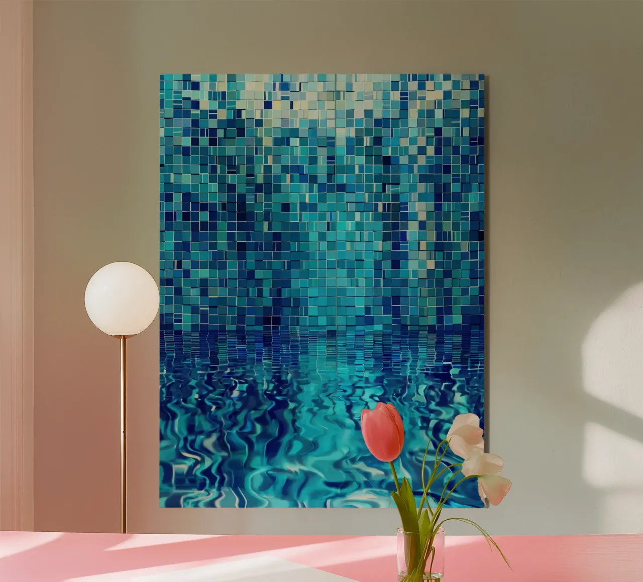 50 Shades Of Blue - Shower curtain and towel alu-dibond by Autofocus