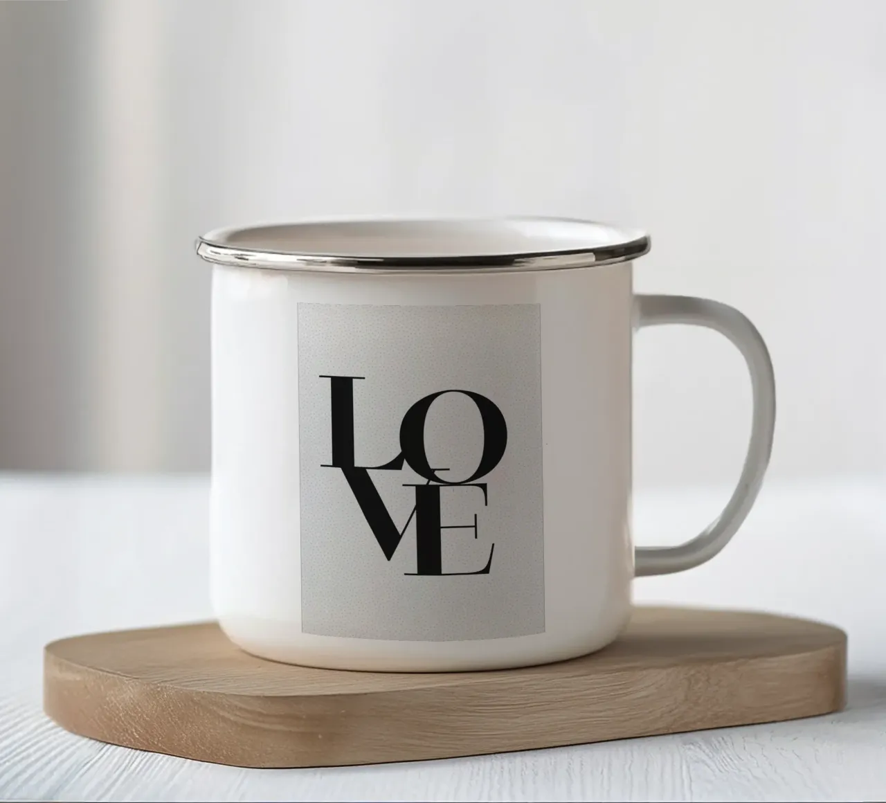 LOVE 02 enamel mug by Daily Inspiration