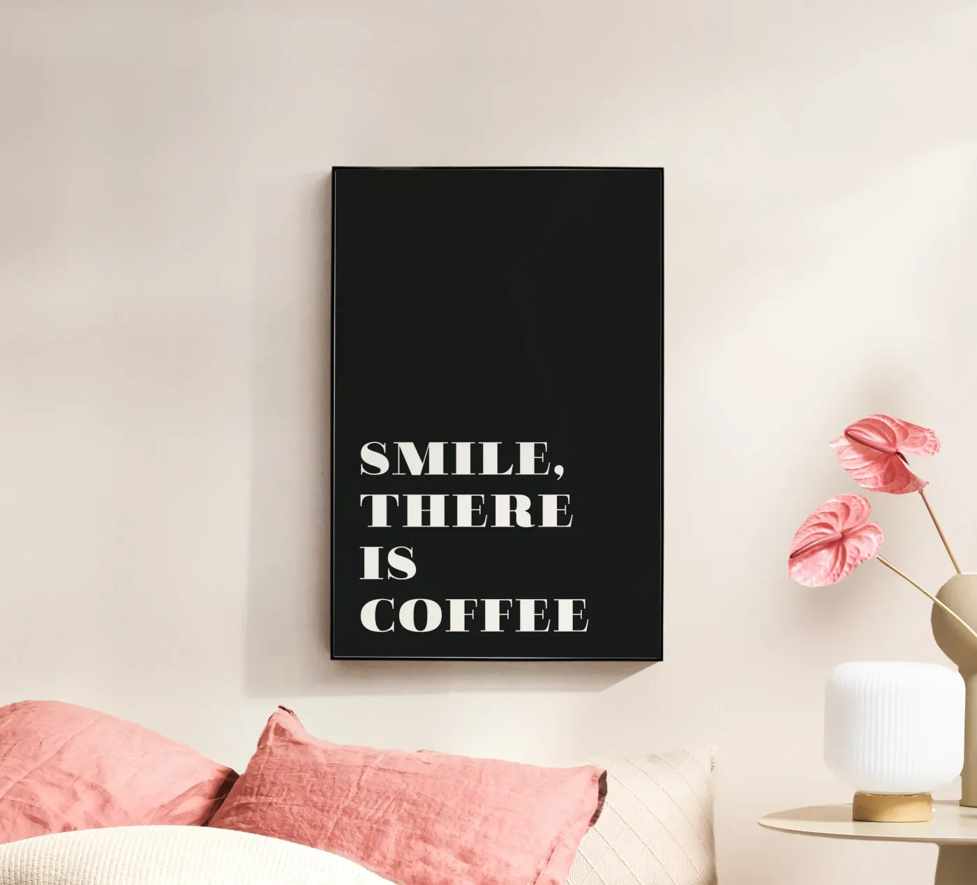 Smile, there is coffee acryl van Daily Inspiration