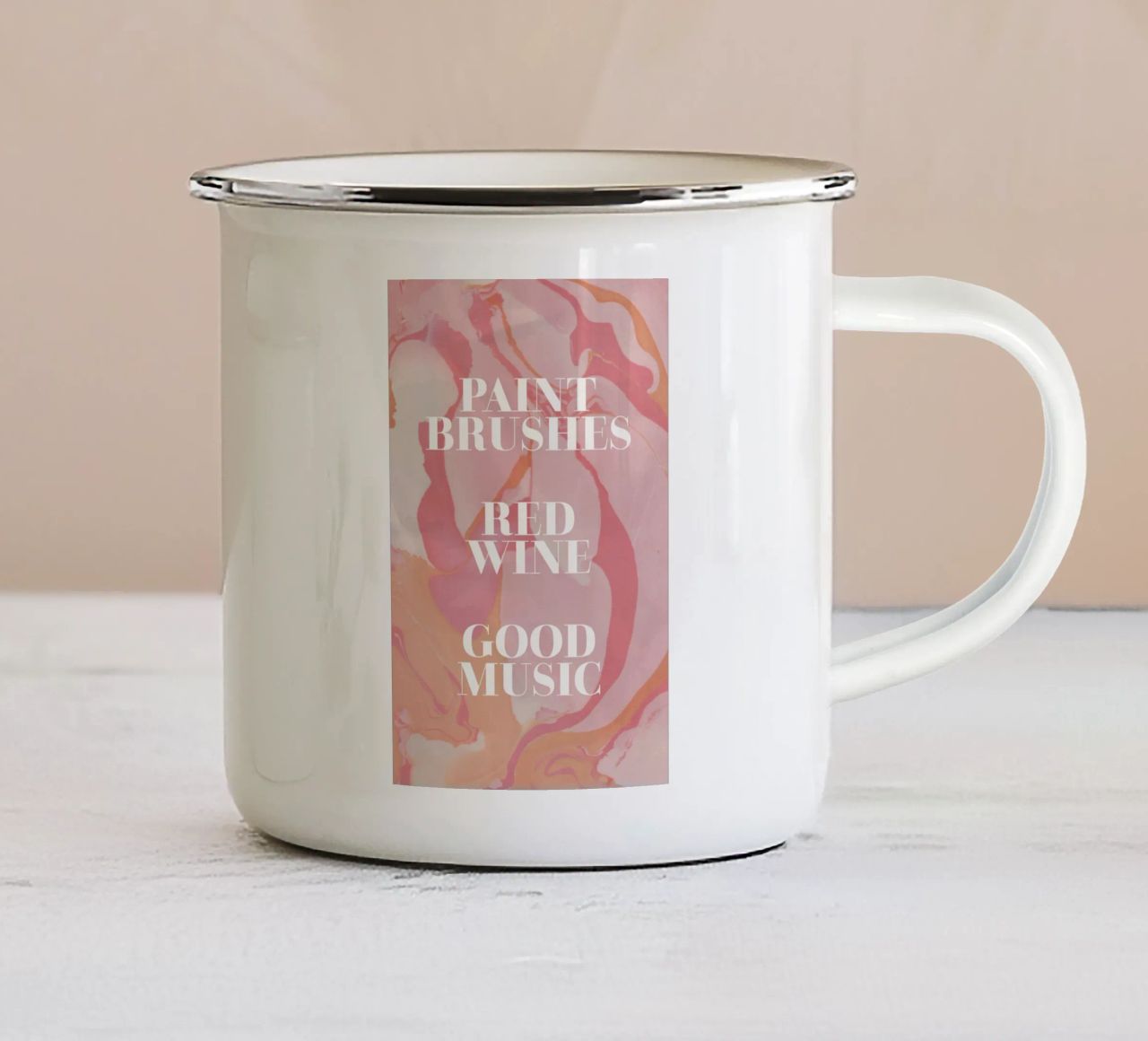 red wine, good music tazza in smalto da Daily Inspiration