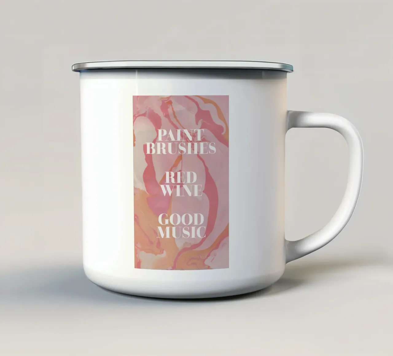 red wine, good music tazza in smalto da Daily Inspiration