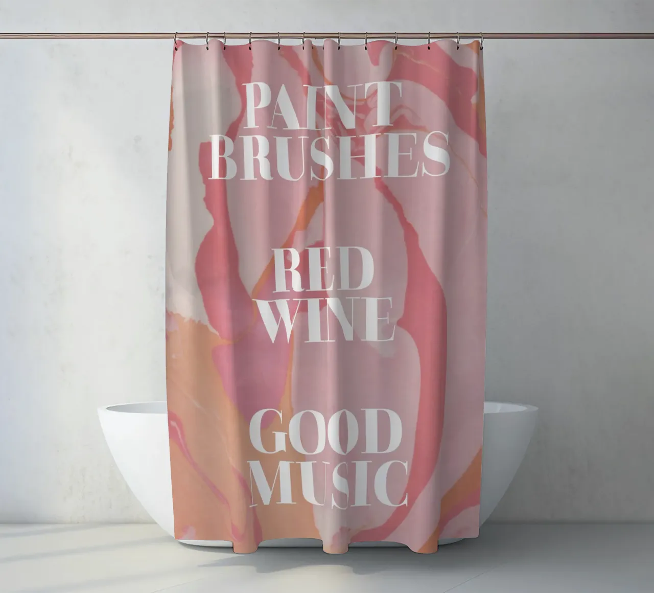 red wine, good music Duschvorhang von Daily Inspiration