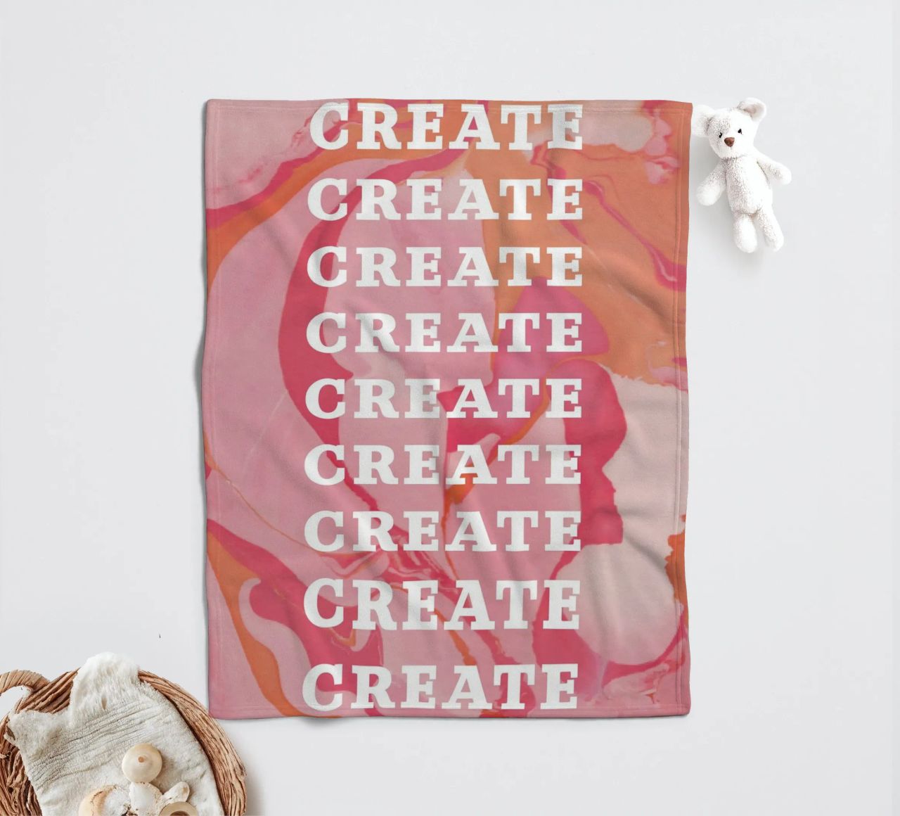 create create create fleece blanket by Daily Inspiration