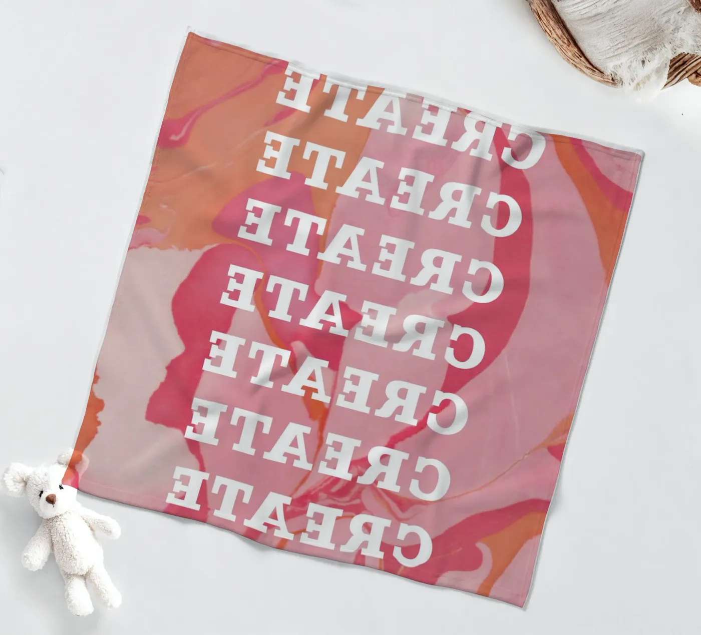 create create create fleece blanket by Daily Inspiration