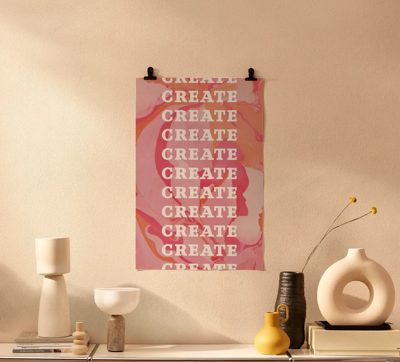 create create create poster con marco de aluminio de Daily Inspiration