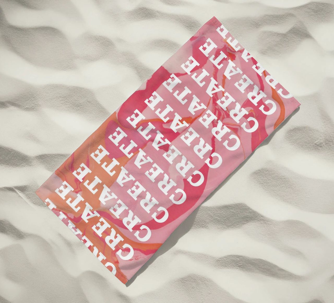 create create create beach towel by Daily Inspiration
