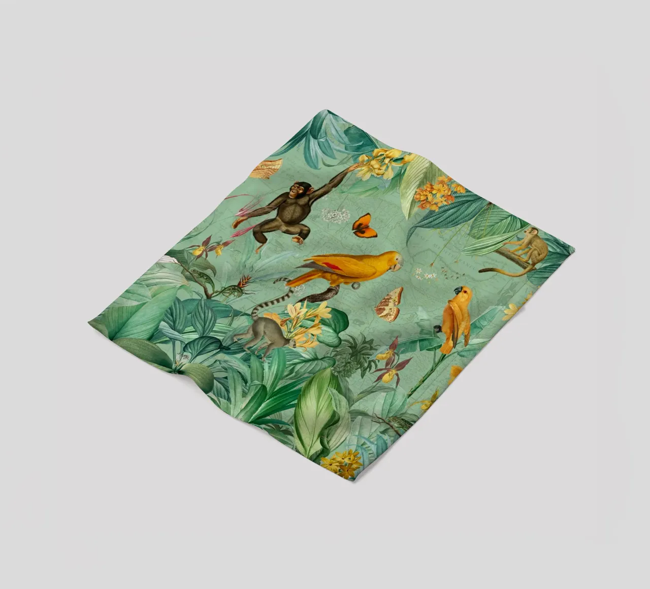 Vintage Jungle Adventures fleece blanket by Vintage World - Uta Naumann