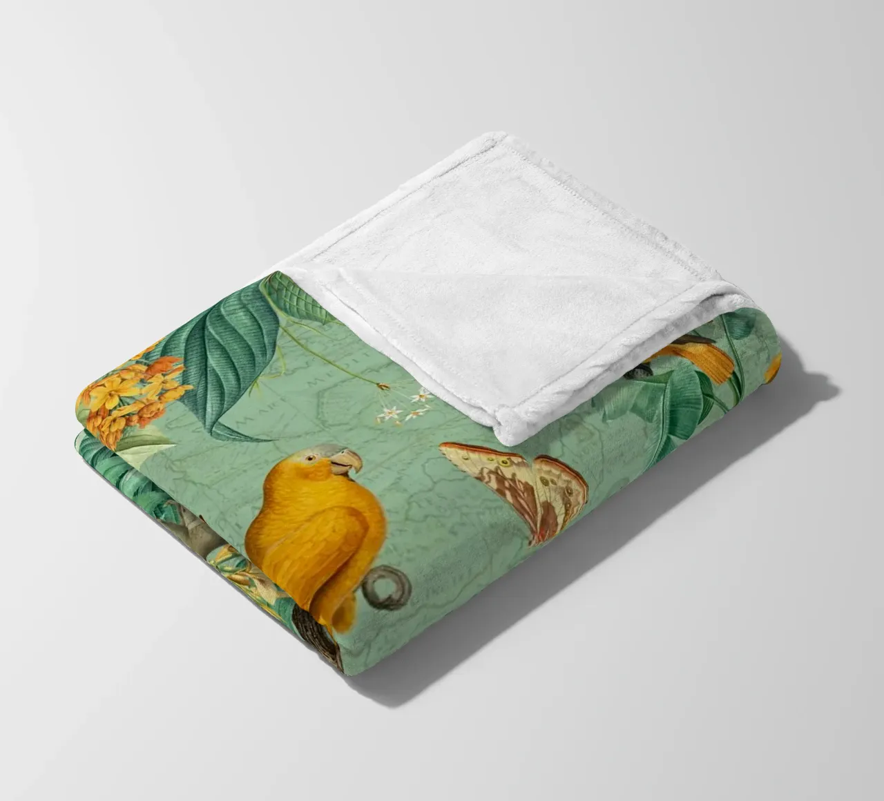 Vintage Jungle Adventures fleece blanket by Vintage World - Uta Naumann