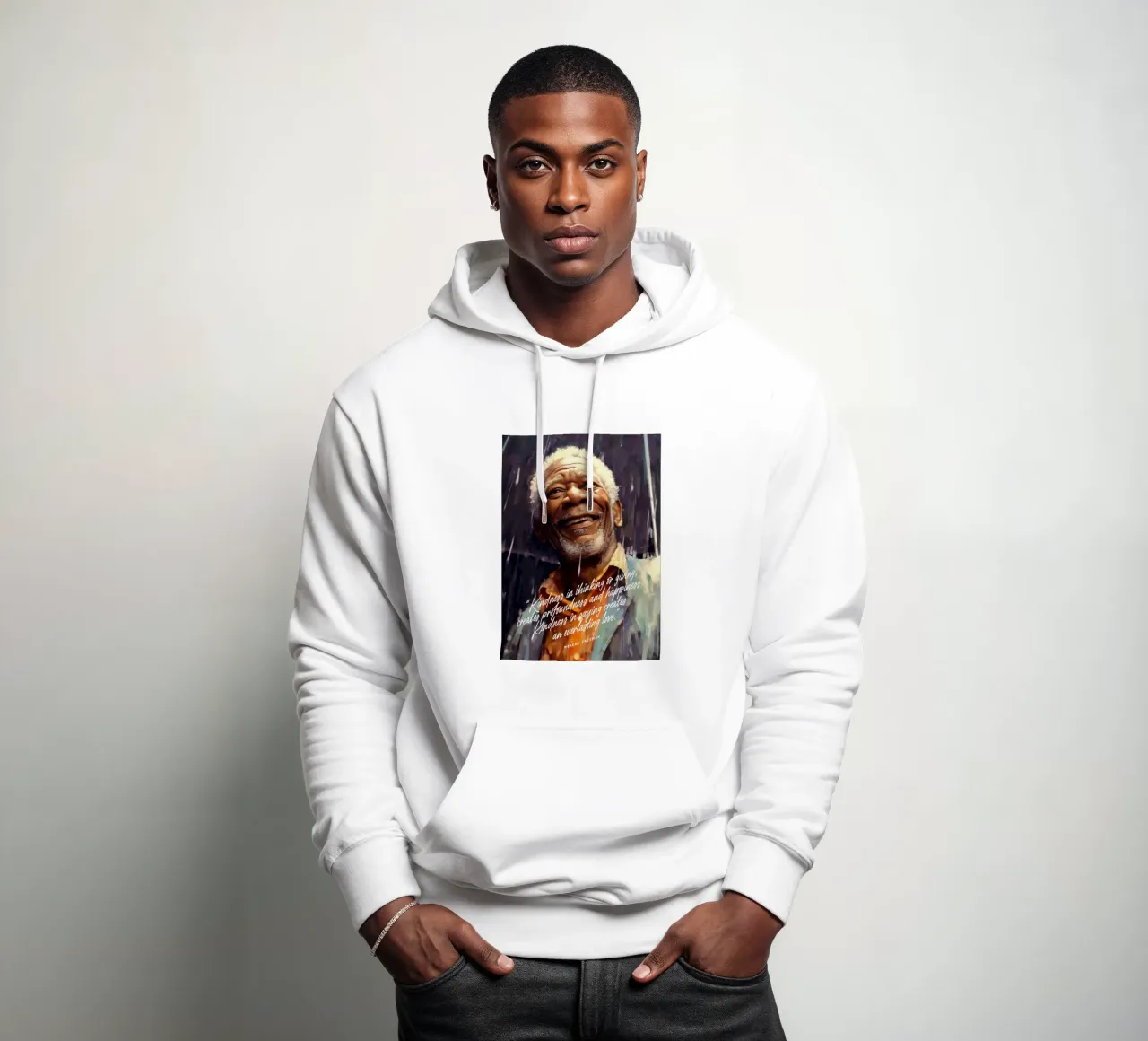 Morgan Freeman Art Quote felpa con cappuccio da Lootprint