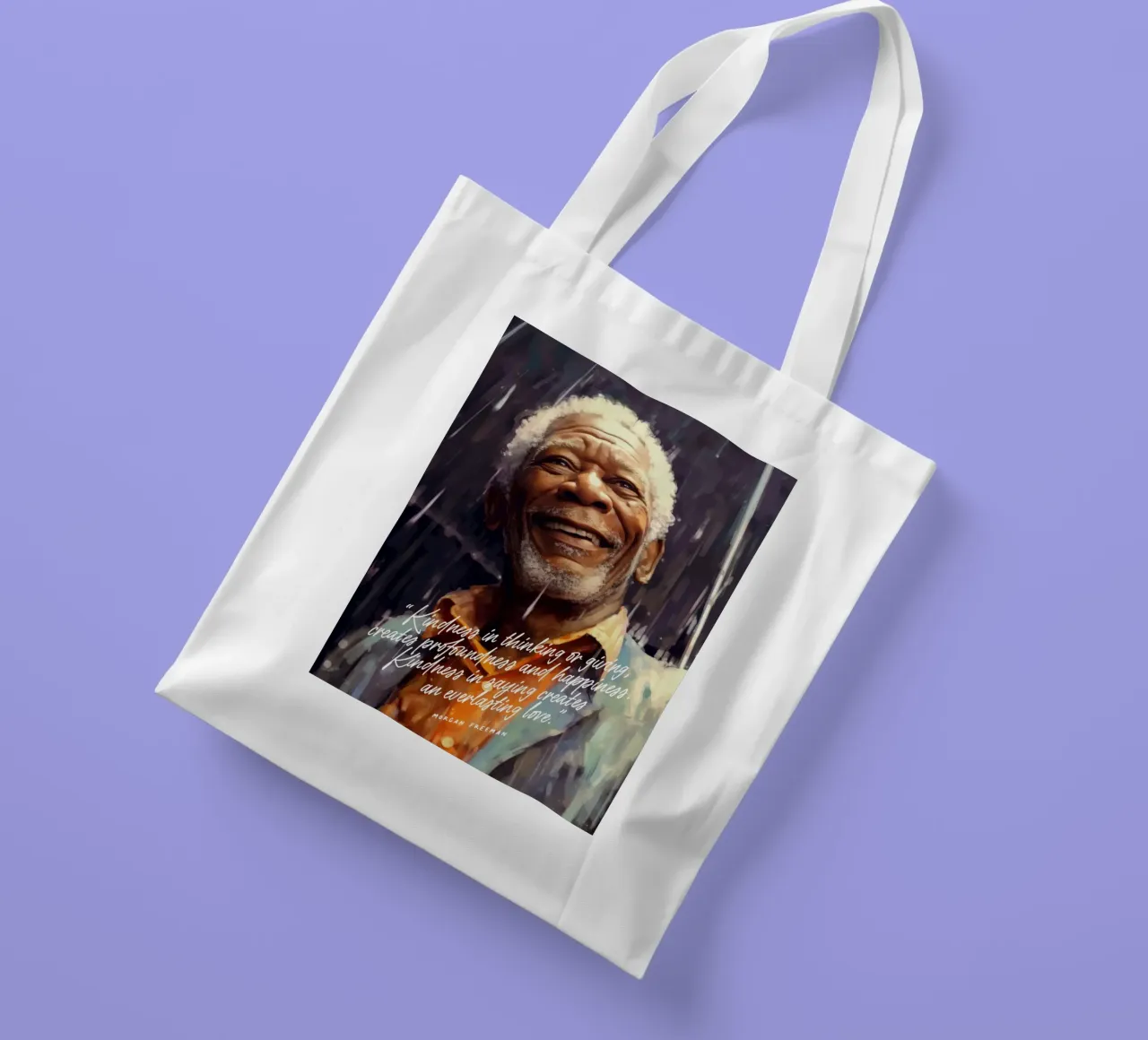 Morgan Freeman Art Quote tote bag by Lootprint
