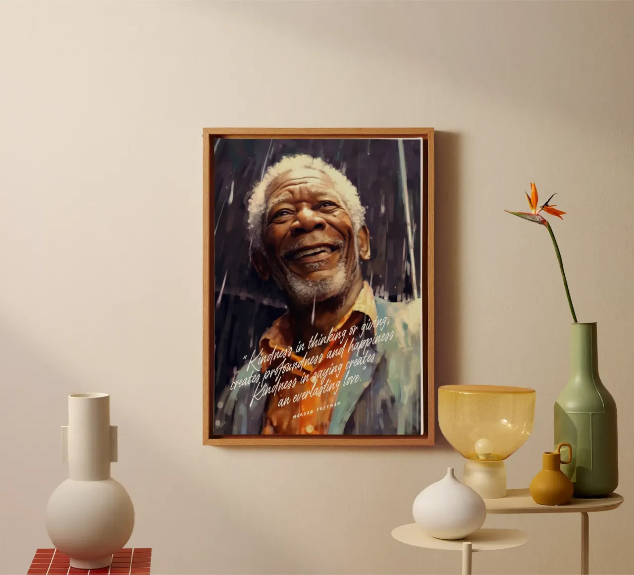 Morgan Freeman Art Quote tela con Cornice a cassetta da Lootprint