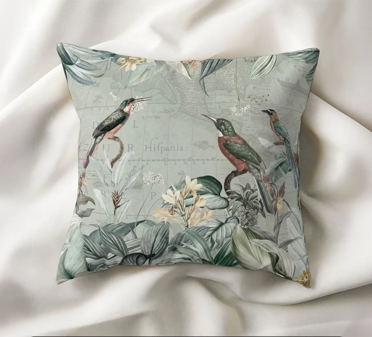 Martin pescatore d'epoca ai tropici cuscino da Vintage World - Uta Naumann