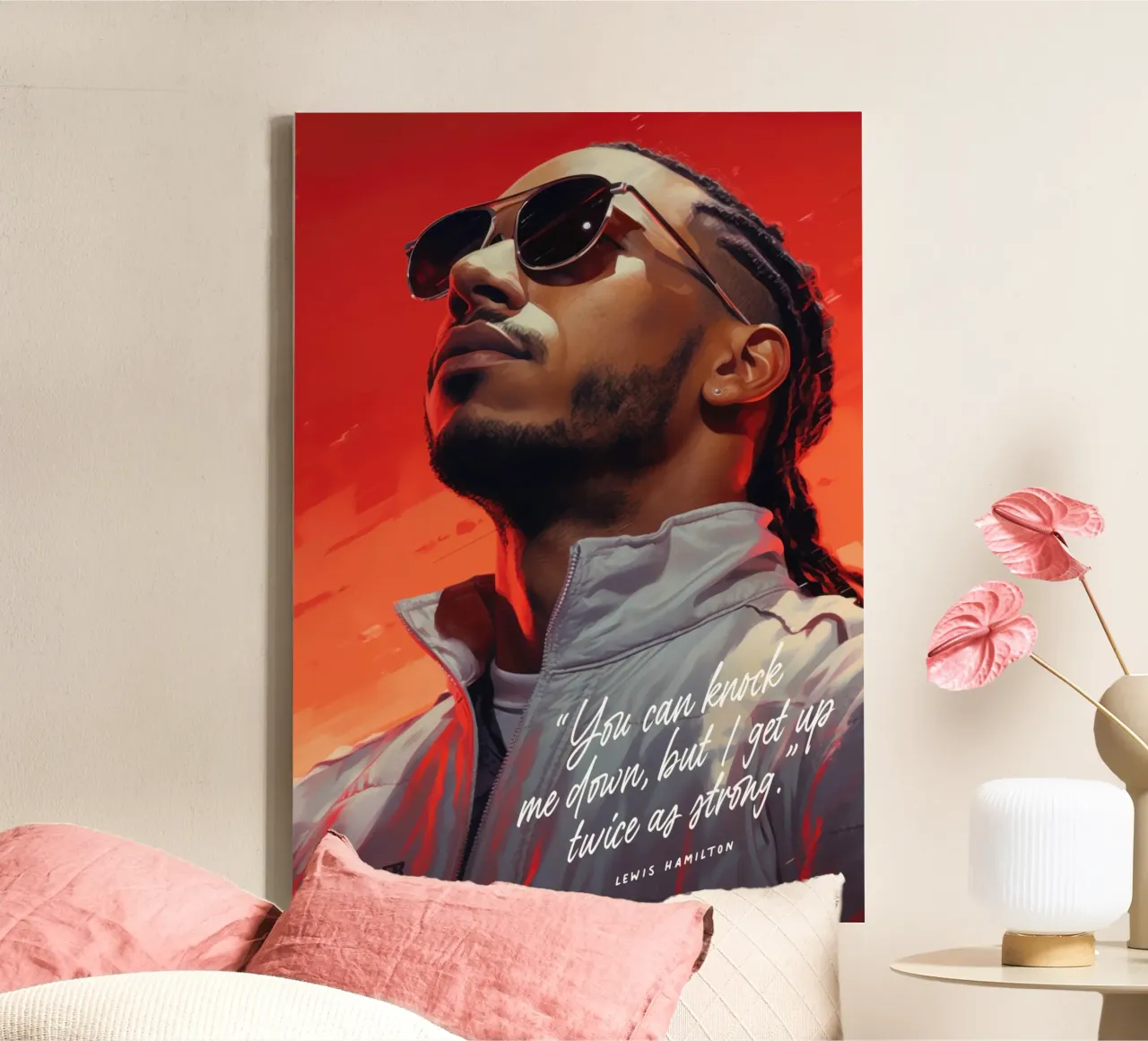 Lewis Hamilton Art Quote tela con Cornice a cassetta da Lootprint