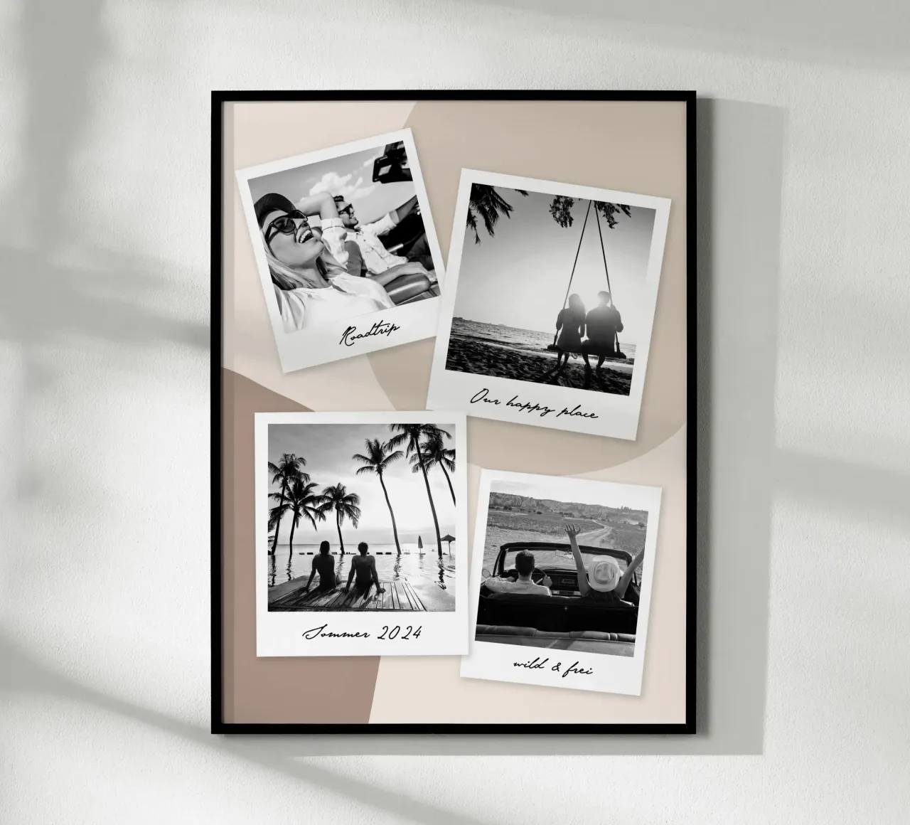 Travel Story poster with wooden frame by WORTSPIEL