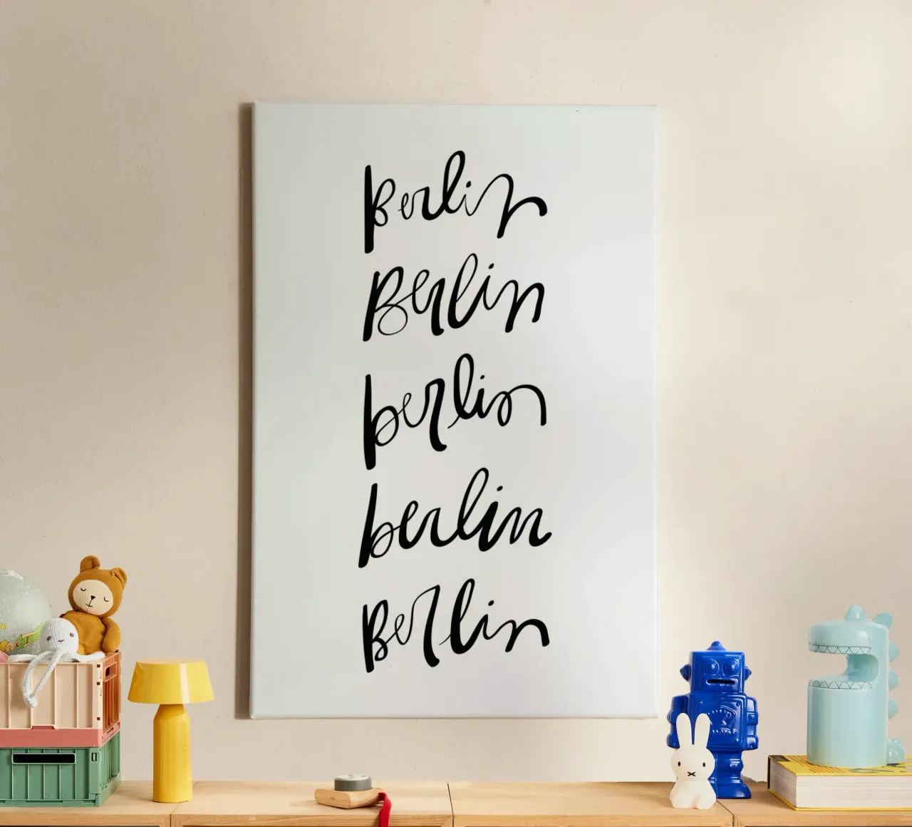Berlin Typography canvas met Baklijst van Kristen Polsinelli