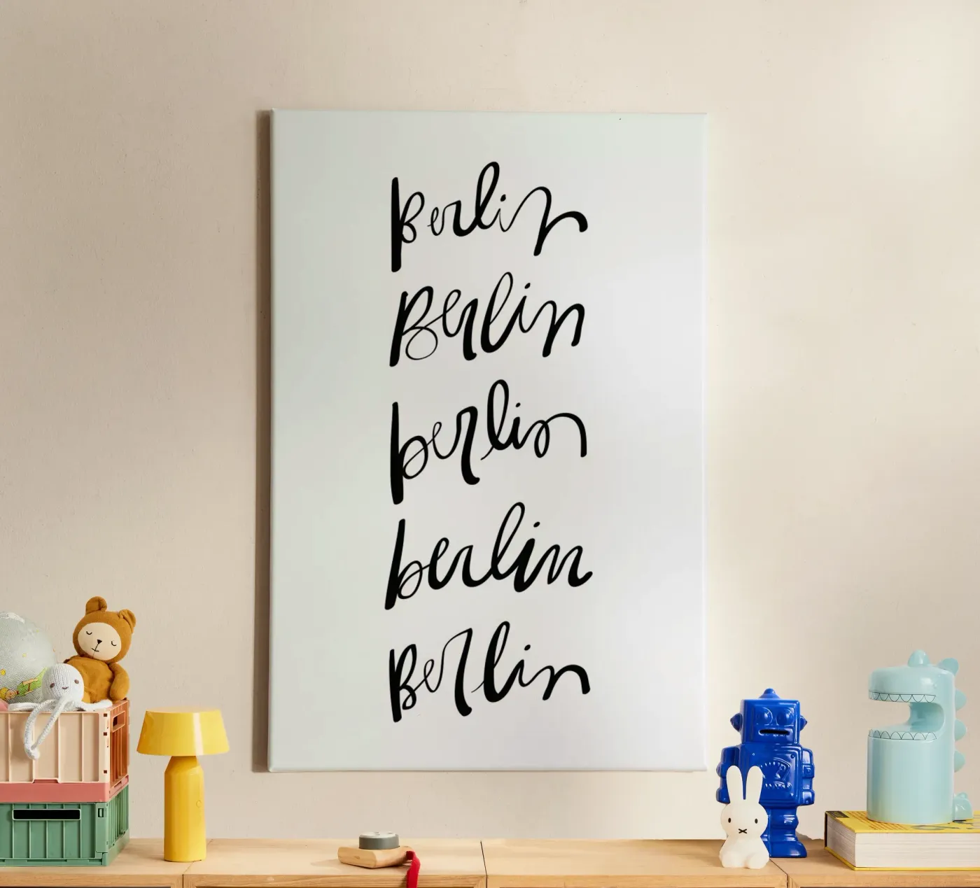 Berlin Typography canvas by Kristen Polsinelli