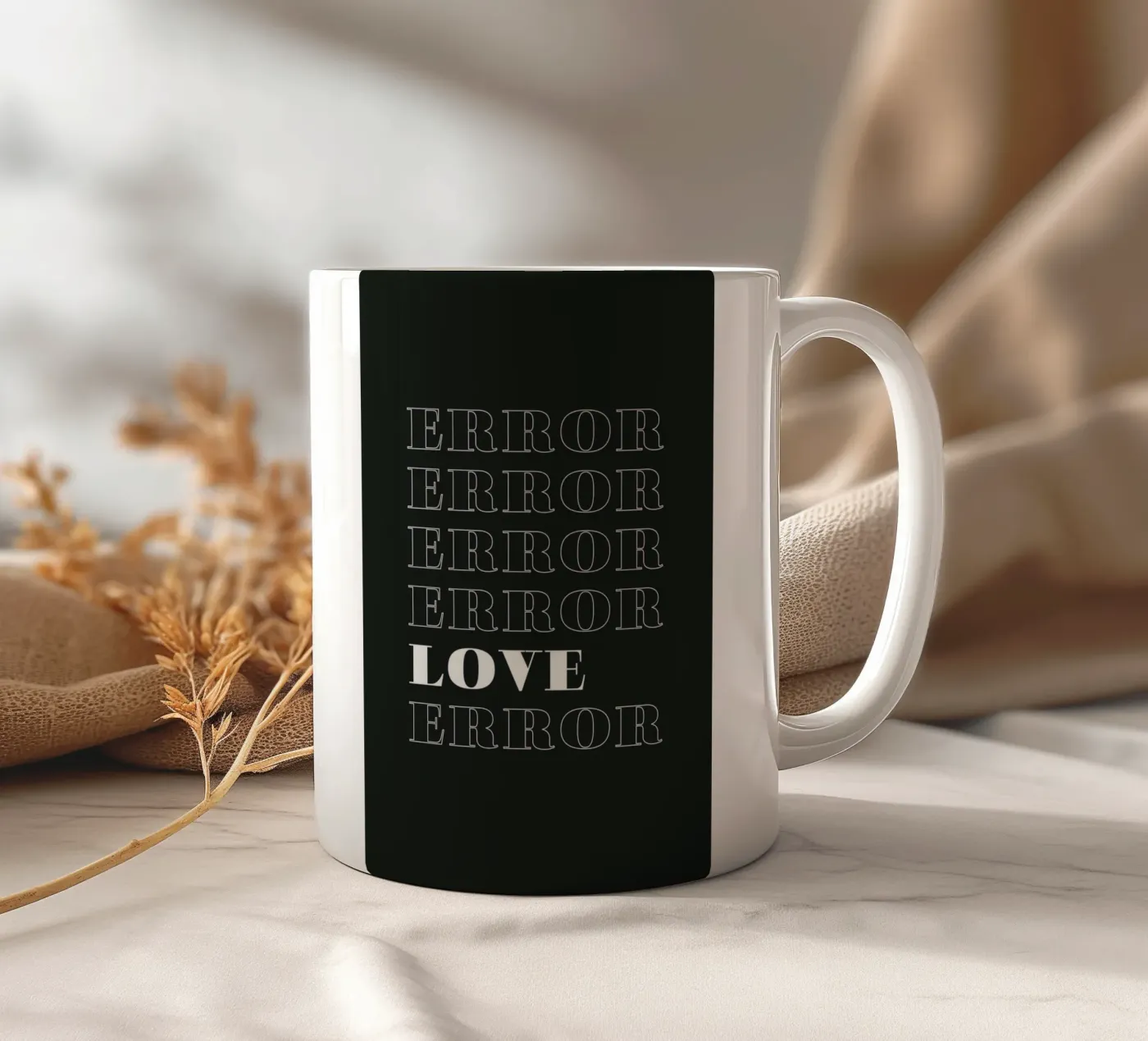error error love error ceramic mug by Daily Inspiration