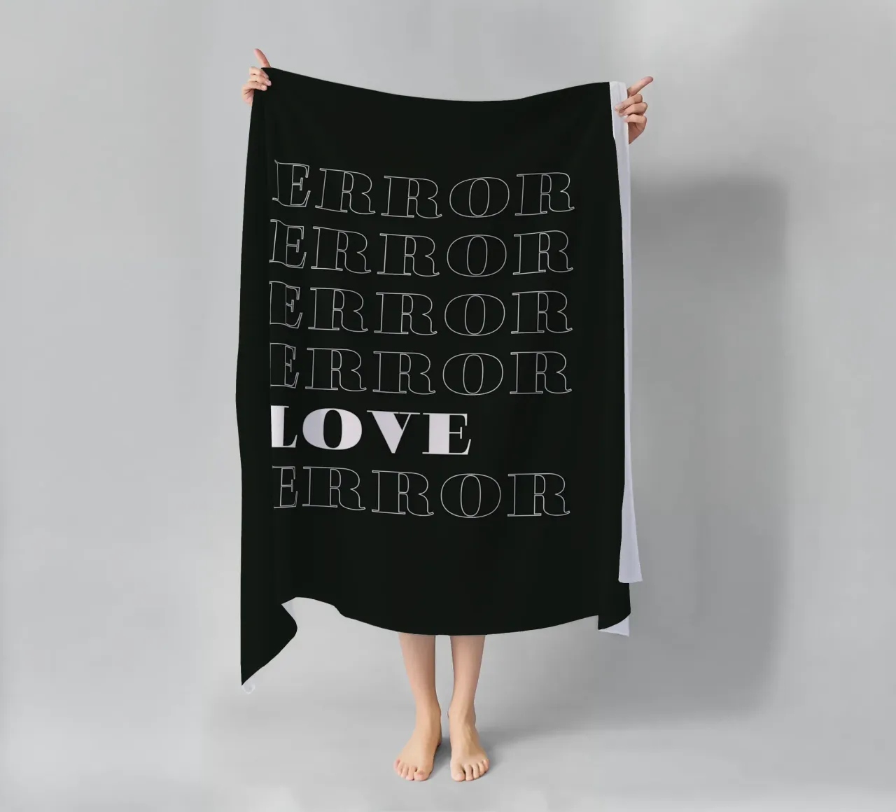 error error love error beach towel by Daily Inspiration