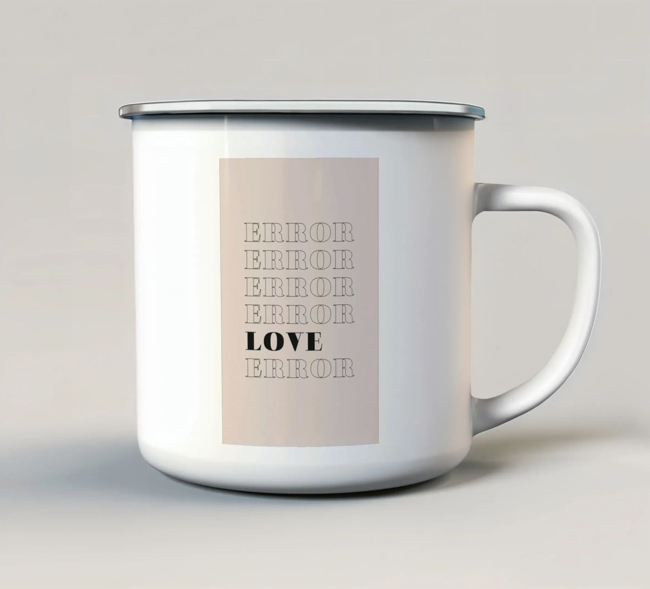 error error love error tazza in smalto da Daily Inspiration