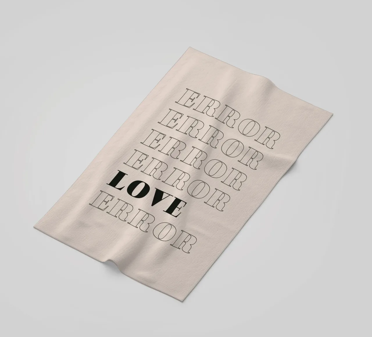 error error love error beach towel by Daily Inspiration