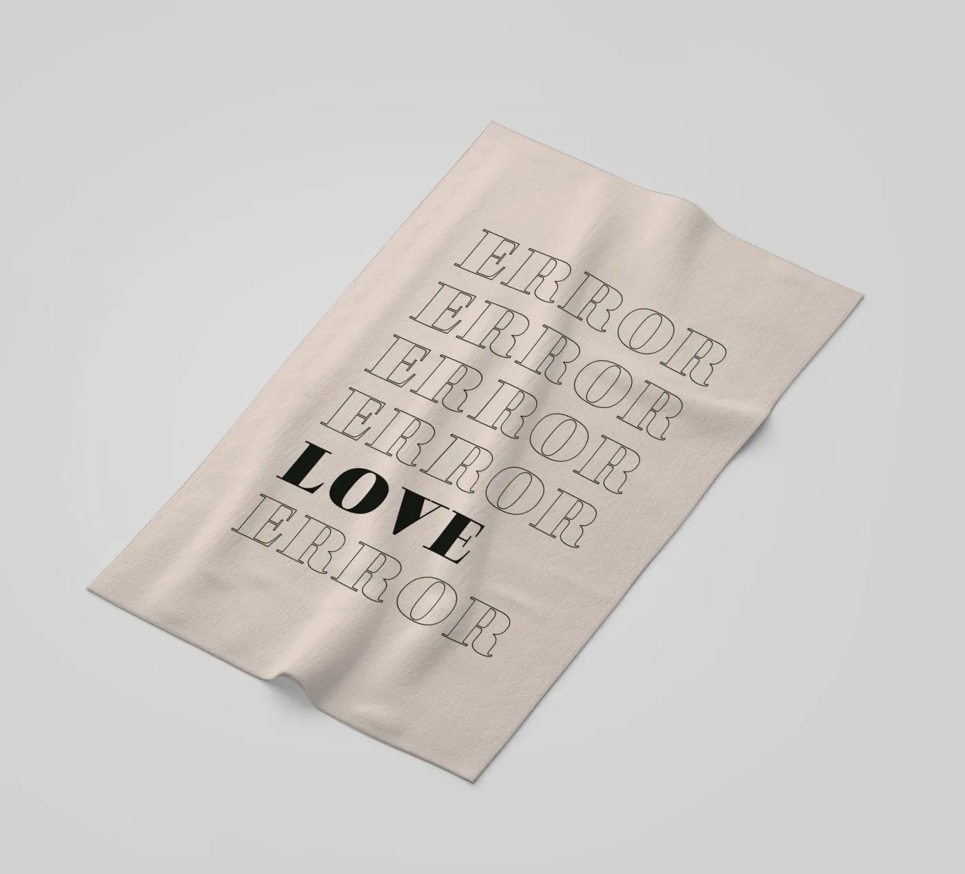error error love error beach towel by Daily Inspiration