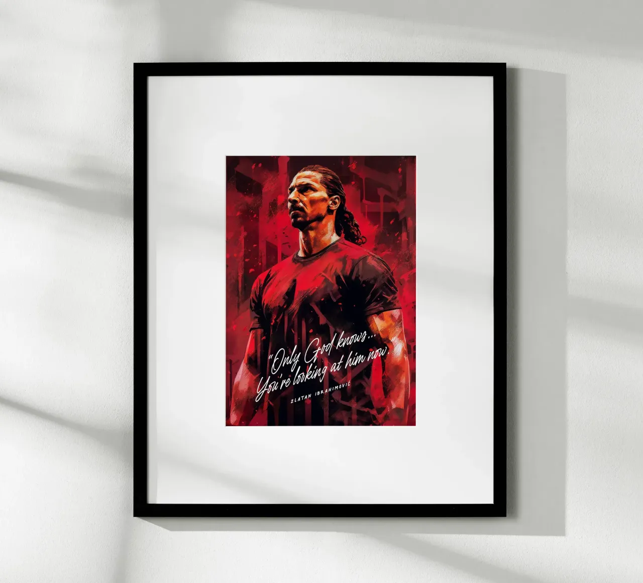 Zlatan Ibrahimovic Art Quote poster con telaio in legno da Lootprint