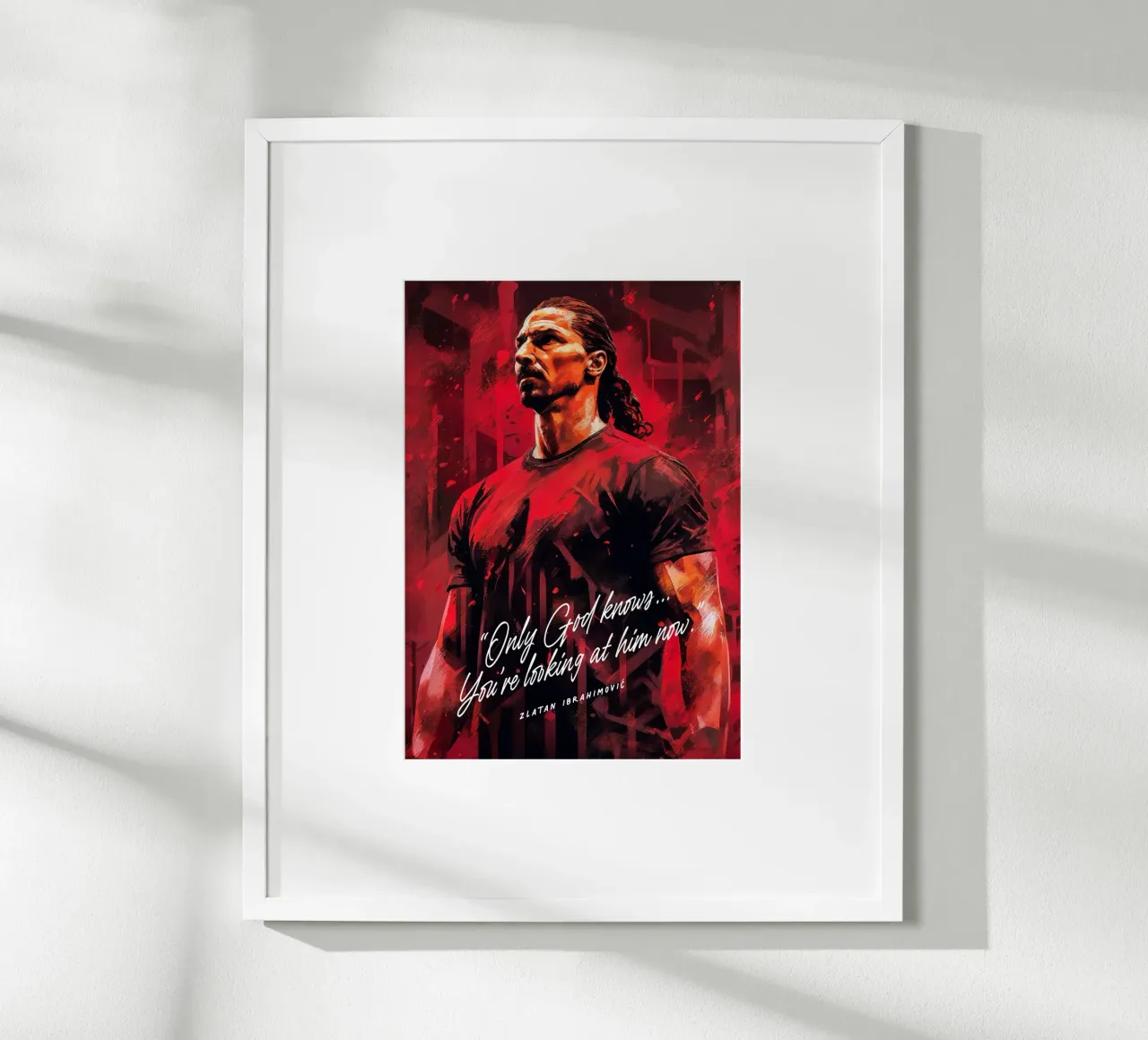 Zlatan Ibrahimovic Art Quote poster con telaio in legno da Lootprint
