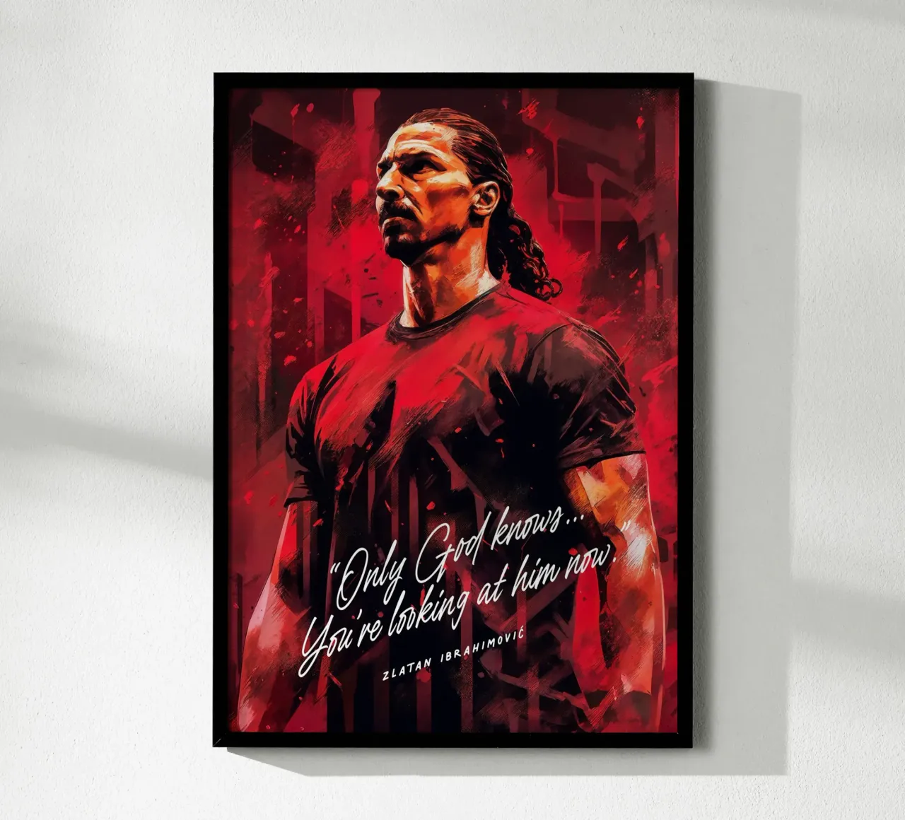 Zlatan Ibrahimovic Art Quote poster con telaio in legno da Lootprint