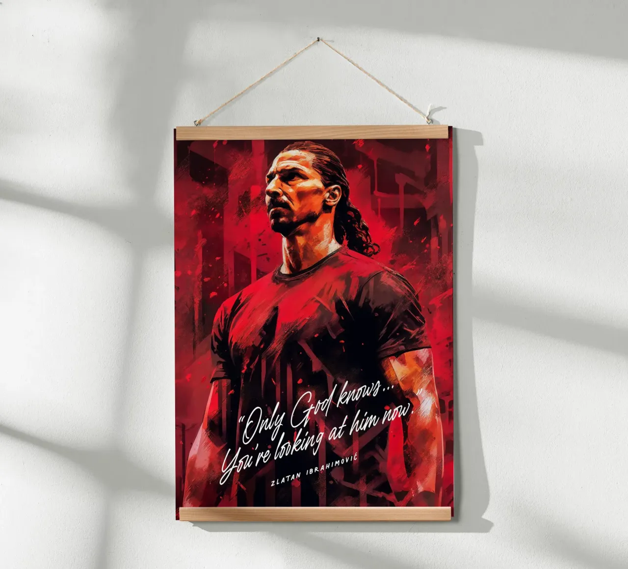 Zlatan Ibrahimovic Art Quote poster con telaio in legno da Lootprint