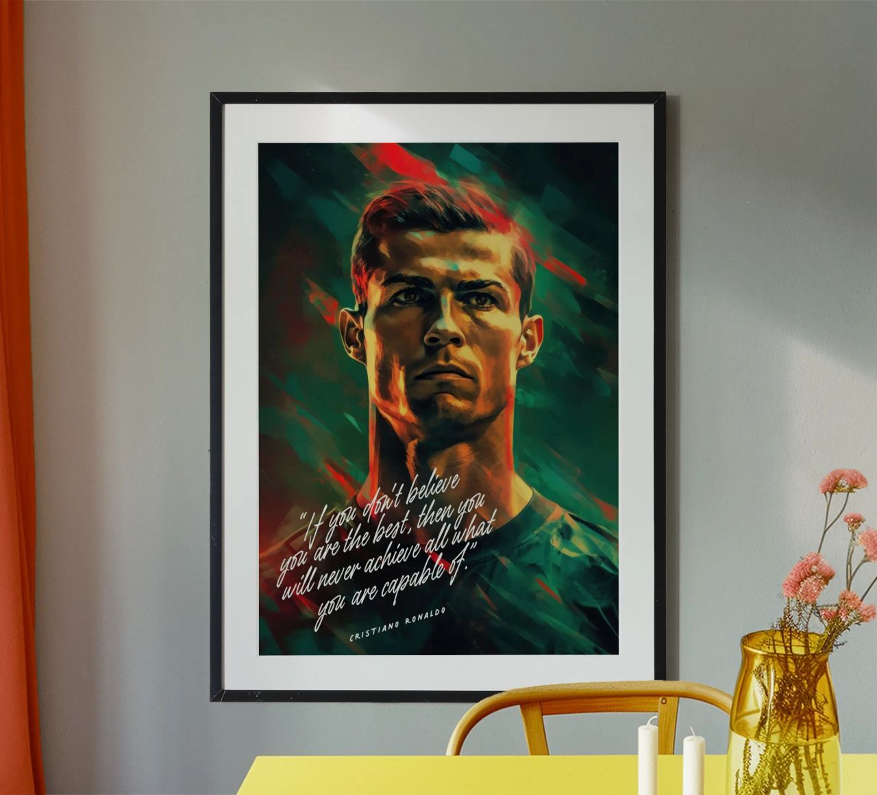 Cristiano Ronaldo Art Quote Poster von Lootprint