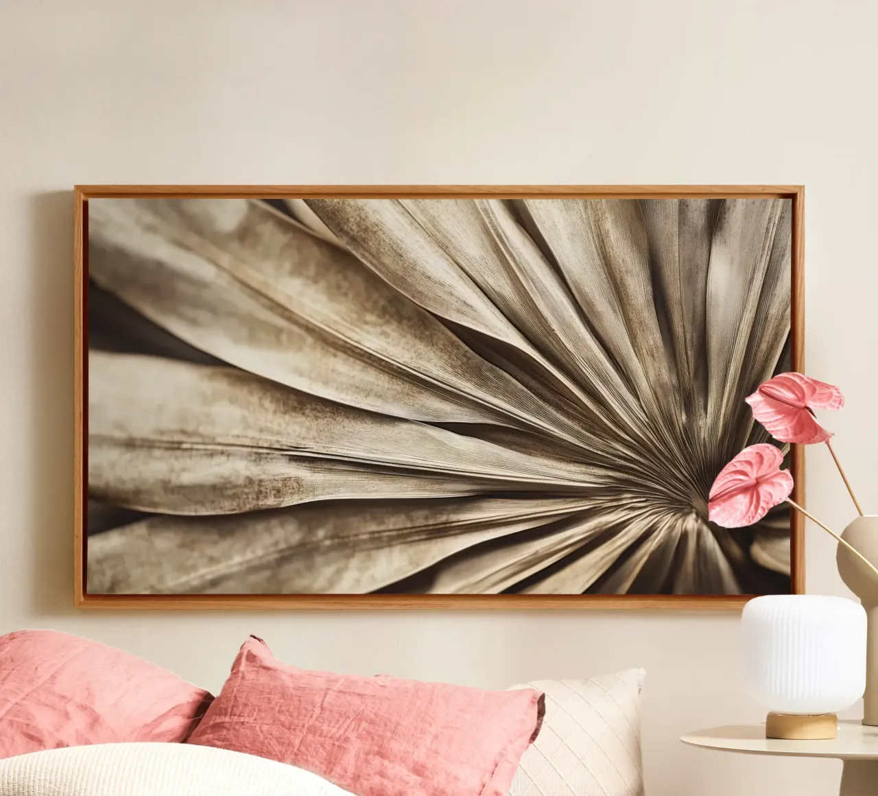 Dry palm Leaf No 2 tela con Cornice a cassetta da treechild