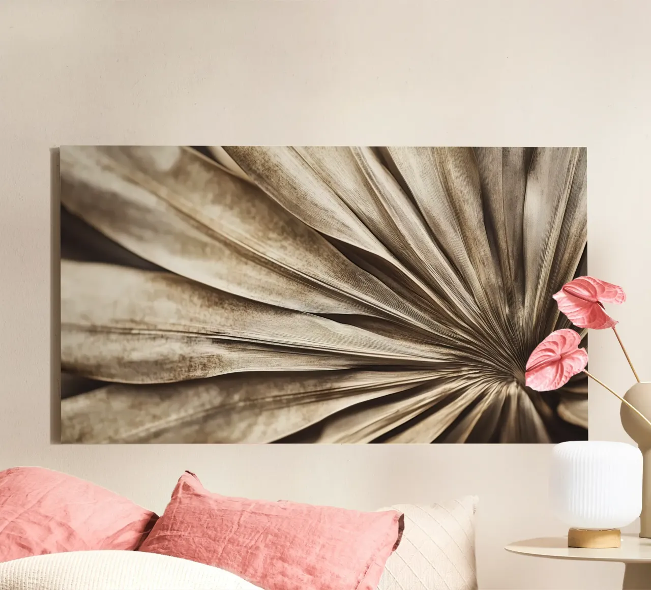 Dry palm Leaf No 2 tela con Cornice a cassetta da treechild