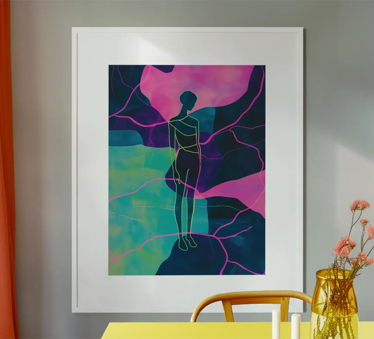 Artful shower curtain with matching poster and bath towel poster by Autofocus
